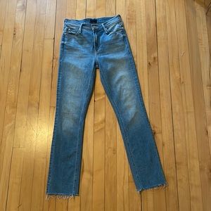 NWOT Mother Mid Rise Dazzler Ankle Fray